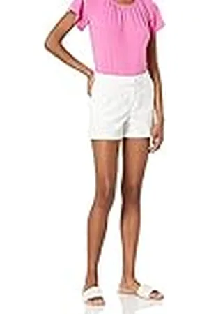 Amazon Dames Mid-Rise Slim-Fit 3,5 Inch Binnenbeenlengte Khaki Short, Wit, 20