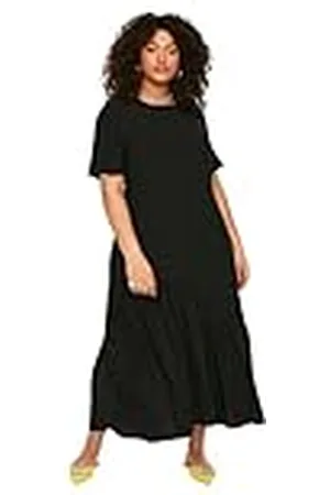 Trendyol Vrouwen Plus Size Maxi Ruche Zoom Oversized Geweven Plus Size Jurk, , 50 Plus