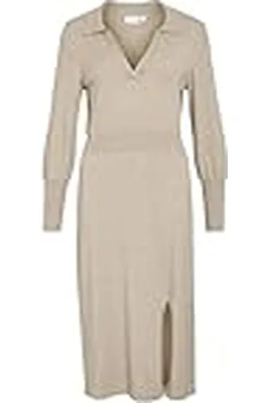 VILA VICOMFY L/S Collar Rib Knit Dress - NOOS, , S