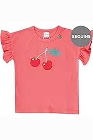 Green Cotton Meisjes Hello Cherry T T-shirt