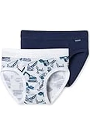 Schiesser Sportslip voor jongens, set van 2, fijn geribbeld, 100% biologisch katoen, maat 92 tot 140, , 92