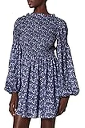 NA-KD Dames Hoge hals Smocked Mini Jurk Casual
