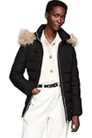 Tommy Hilfiger Dames HERITAGE DOWN TYRA JKT MET FUR WW0WW43600 Puffer Jacket, Zwart, S, , S