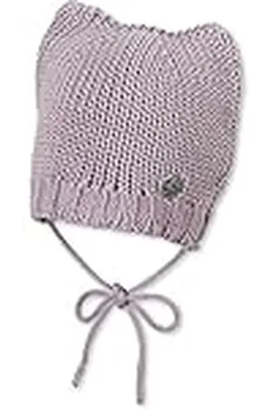 Sterntaler Gebreide babymuts voor meisjes, gebreide muts met kattenoren, lila, 49 cm