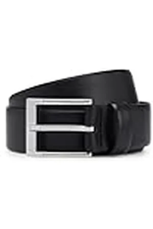 HUGO BOSS Herenriem van Italiaans leer met zilverkleurige gesp Sz35