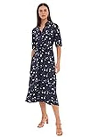 Trendyol Midi-shirt voor dames, normale pasvorm, geweven jurk, Indigo, 34