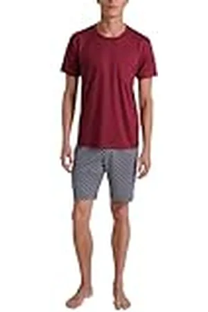 Calida Relax Imprint Korte pyjama voor heren, van 100% katoen, broek met stof beklede elastische tailleband, , 52/54