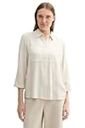 TOM TAILOR Longstyle damesblouse met strepen en borstzak, , 36