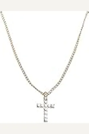Urban classics Unisex Diamond Cross Necklace manchetknopen