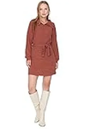 Trendyol Dames Woman Design Maxi Smock Crew Neck Woven Dress Jurk, , M
