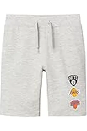 NAME IT Jongens NKMANSER NBA Long SWE UNB OUS Shorts, Light Grey Melange, 140, , 140 cm