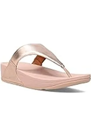 FitFlop Lulu lederen teenslippers voor dames, Roségoud, 41 EU