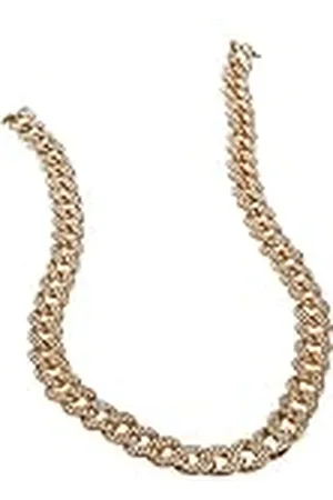 Urban classics Zware halsketting met Stones kraagknopen, uniseks - goud - One size