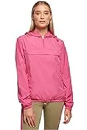 Urban classics Dames windbreaker met capuchon voor vrouwen, basic pull over jack verkrijgbaar in meer dan 10 kleurvarianten, maten XS - 5XL, , XS