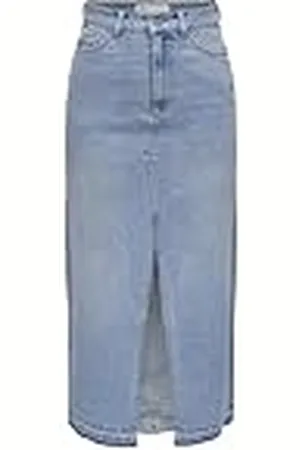 JDY Dames Midi Jeans Rock Bella Long Damesrok met split, , XS
