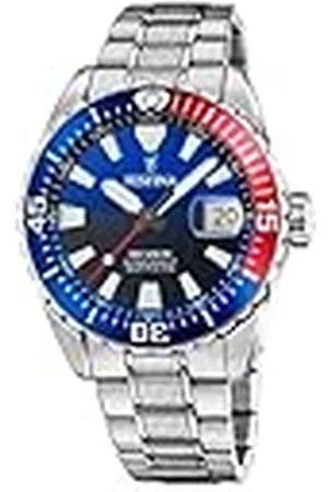 Festina F20669/4 Diver herenhorloge roestvrij staal datum zilver, , armband