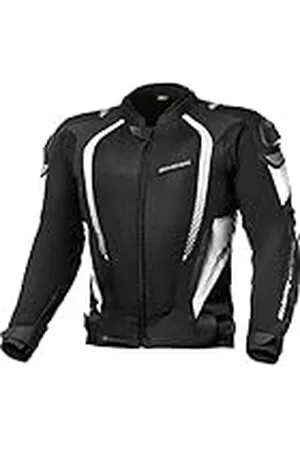 Shima Mesh Pro Motorjas voor heren, zomer, mesh, motorjas, stad textiel, jas voor mannen met schouderslijpers, CE-schouder-, ellebogen en rugbeschermers, in breedte verstelbaar (wit, S), , S