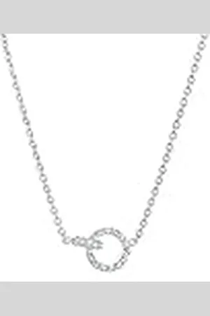 Elli Halsketting Dames Ringen Verbonden Infinity met kristallen 925 zilver, 45 EU, Facetgeslepen, Kristal
