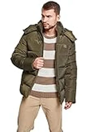 Urban classics Donsjack voor heren, met capuchon, winterjas, gewatteerd, gevoerd met afneembare capuchon, in vele kleuren, maten S - 5XL, , XL