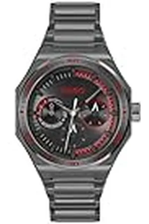 HUGO BOSS Analoge Multifunctionele Quartz Horloge voor Mannen #Grail Sport Collectie met Grijze Roestvrij Stalen Armband - 1530401, , Eén maat