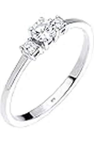 Elli Ring Dames Verlovingsring Sprankelend met Zirkonia Kristallen van verguld 925 Sterling