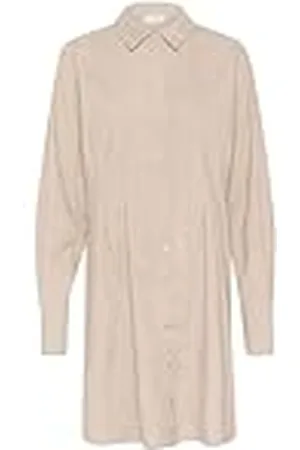 Kaffe Damesshirt jurk corduroy lange mouwen knie lengte fit en flare, , 42