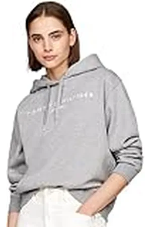 Tommy Hilfiger Dames MDRN REG CORP LOGO HOODIE WW0WW43598 Pullover Hoodie, Medium Heather Grey, S, , S