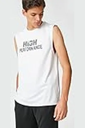 Koton Sport tanktop voor heren, mouwloos, slogan bedrukt, ronde hals, , S