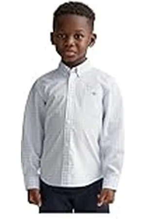 GANT Unisex Poplin Gingham Shield Shirt Shirt voor kinderen met button-down-kraag, , 134/140 cm