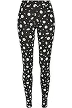 Urban classics AOP Soft Leggings voor dames, yogabroek, Zwart gelakt., 4XL