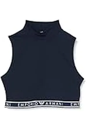 Emporio Armani Underwear Icon Logo Band Crop Top T-shirt, Marine, L, , L