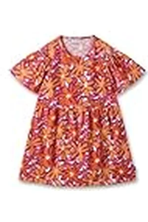 Sanetta Kindermeisjesjurk met korte mouwen, ruches, 100% biologisch katoen, , 116 cm