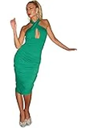 Chi Chi London Dames Halter Hals Uitgesneden Bodycon Jurk in Speciale Gelegenheid, , 36