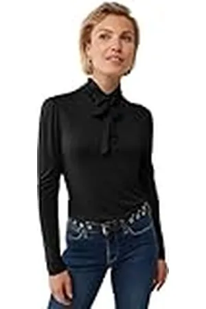 Mexx Dames Lange Mouw Bowtie Turtle Neck T-Shirt, , L