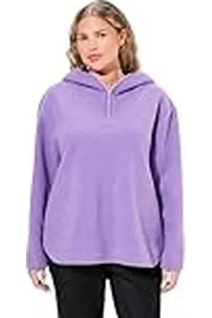 Ulla Popken Damestrui, pluche, capuchon, lange mouwen pullover, , 50