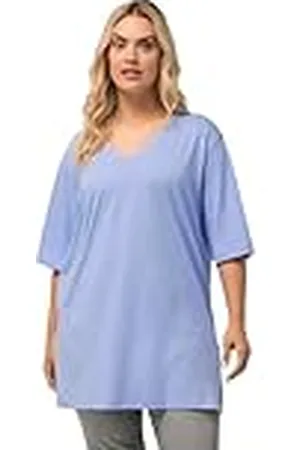 Ulla Popken Dames grote maten, basic V-shirt, , 50-52