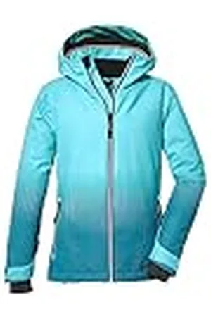 Killtec Meisjes Waterdichte ski-jas/functioneel jack met capuchon en sneeuwvanger KSW 183 GRLS SKI JCKT, light turquoise, 116, 39905-000