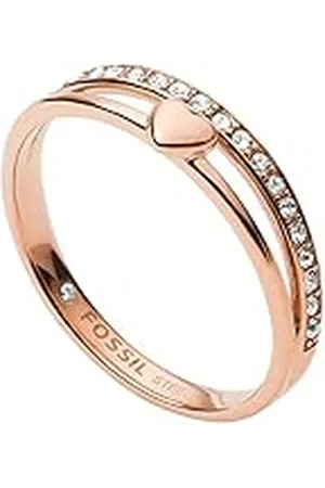 Fossil Harten voor jou Rose Gold-Tone roestvrijstalen bandring