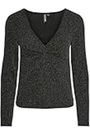 Pieces® Dames Pclina Ls V-hals Detail Top Mm Shirt met lange mouwen, , M