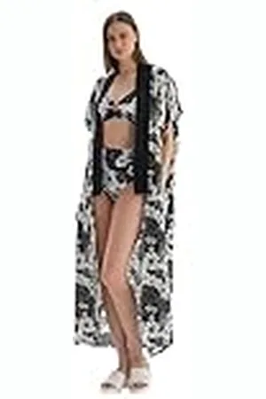 Dagi Black - White Fashion Gebreide Kimono met korte mouwen, , L-XL, , L
