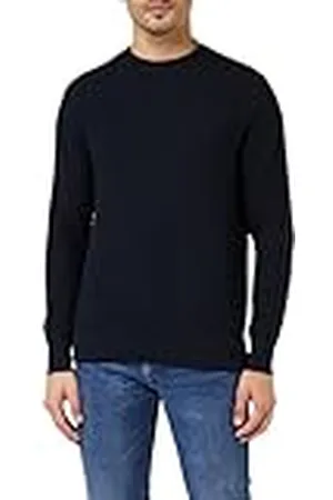 Armani Exchange Heren ronde hals, manchetmouwen, pullover sweater, blauw, XXL, , XXL