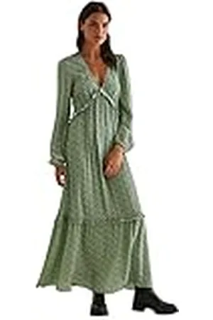 NA-KD Damesjurk met ballonmouwen en maxi-ruches casual, , 34