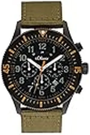 QS by s.Oliver Horloge Heren Chronograaf Analoog, Met Textiel Band, , 5 Bar Waterbestendig, Wordt Geleverd In Horloges Gift Box, 2033501