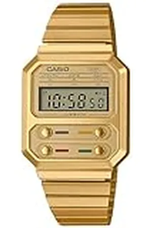 Casio A100WEG-9AEF Collectie Heren digitaal horloge vintage met roestvrijstalen band