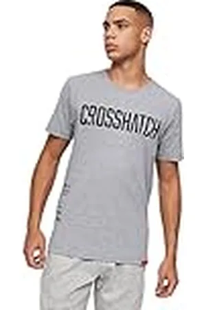 Crosshatch Heren HOLDOUTS T-shirt, grijs mergel, klein, , S