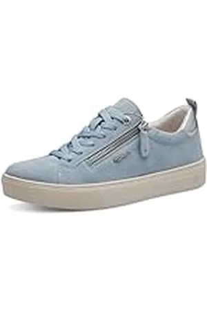 Tamaris Comfort Damessneakers, plat met ritssluiting, vrije tijd, blauw (Sky Suede), 39 EU, Sky Suede, 39 EU