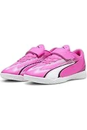 PUMA Unisex Kids Ultra Play It V Jr Voetbalschoen, Poison Pink White Zwart, 4.5 UK