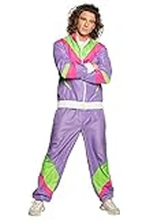 Boland Kostuum voor volwassenen Tracksuit 80s met zakken, jas en broek, verschillende maten, campingpak, joggingpak, assi pak, retro stijl, groepskostuum, themafeest, carnaval