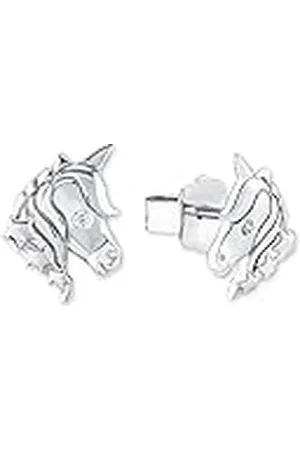 QS by s.Oliver Oorbellen 925 sterling zilveren meisjes kindersieraden, met zirkonia synth., 0,9 cm, , unicorn, Wordt geleverd in sieraden geschenkverpakking, 2018519