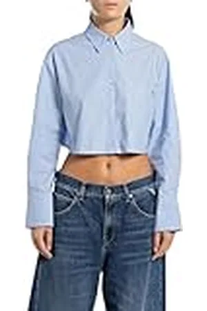 Replay Dames gestreepte cropped blouse, , XS